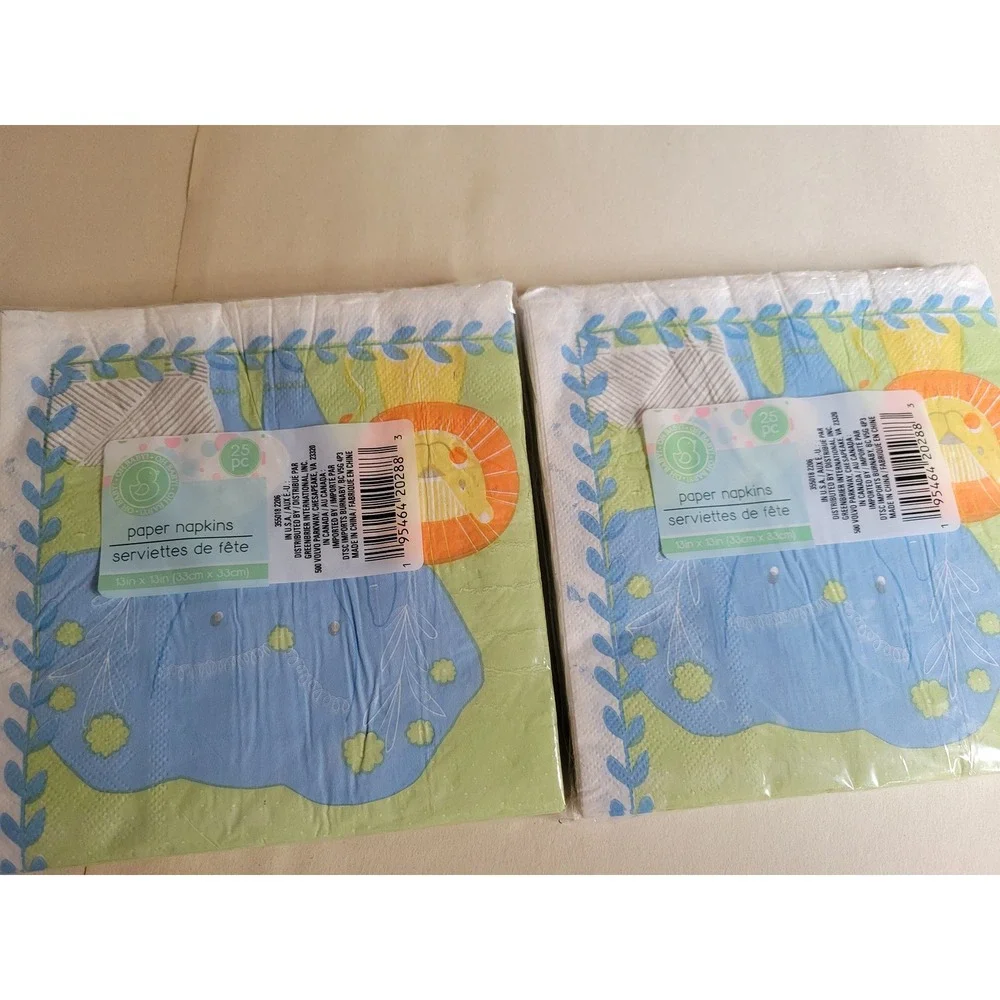 Oh Baby It's A Boy Jungle‎ Safari Shower Plates and Napkins Set 82pc Bundle